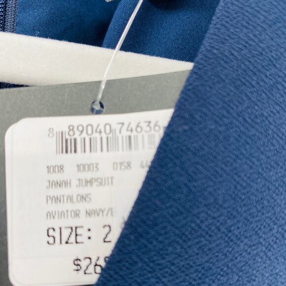 NEW Club Monaco Janah V-Neck Jumpsuit In Aviator Navy Blue Size 2 Quiet Luxe - Picture 9 of 11